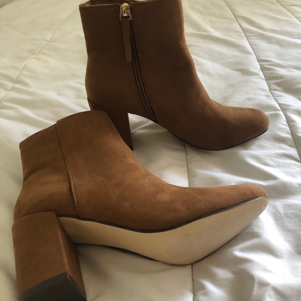 Camel colored booties - never worn out